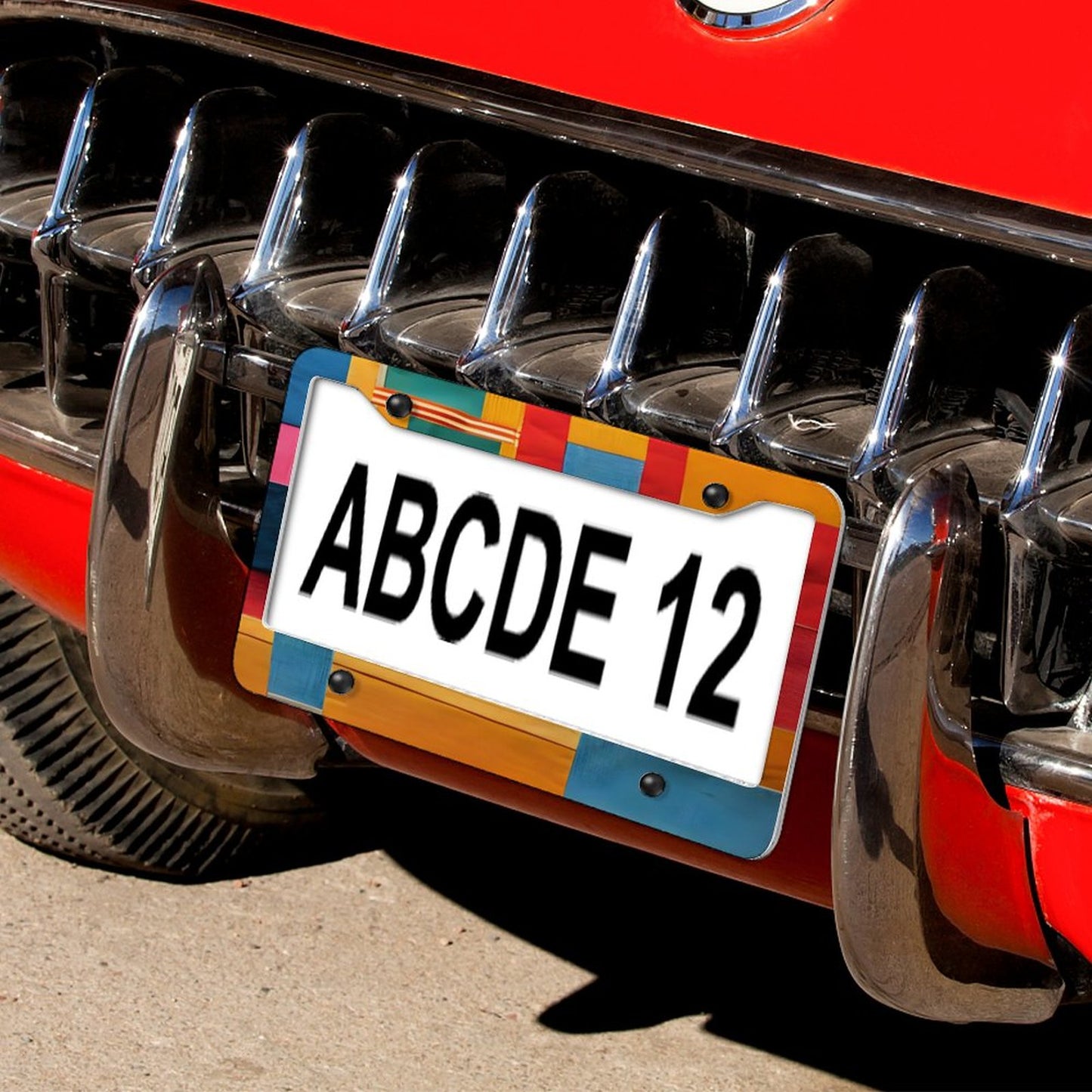 License Plate Frames with 4 Round Holes (1 Pair)
