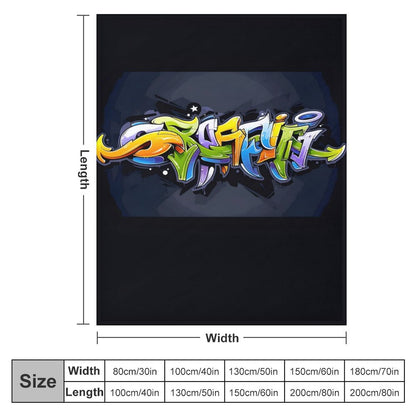 COLORFUL GRAFFITI Plush Flannel Blanket-40"x50"-dual-sided image