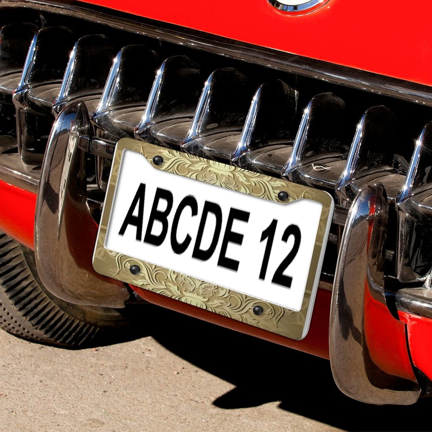 License Plate Frames with 4 Round Holes (1 Pair)