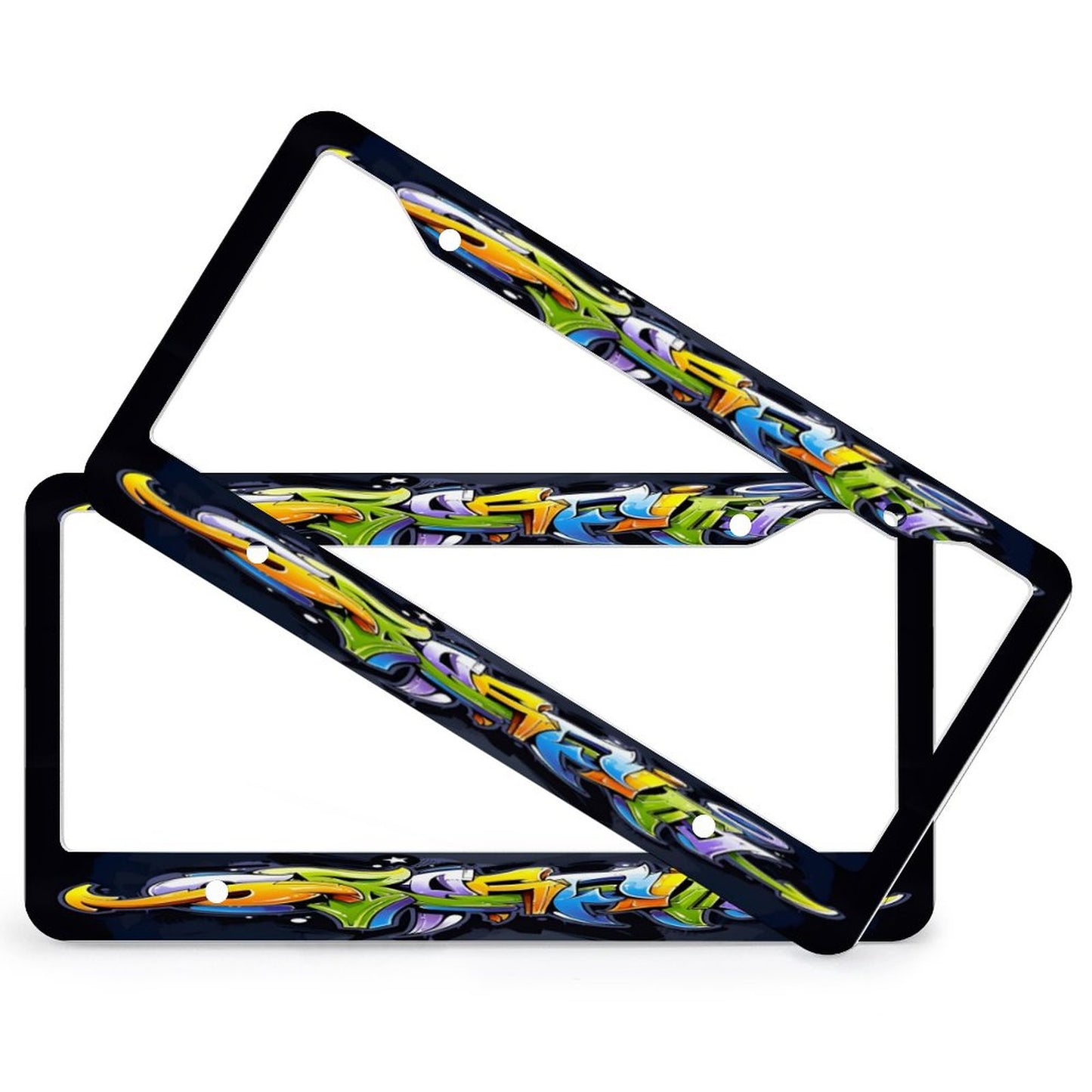License Plate Frames with 4 Round Holes (1 Pair)