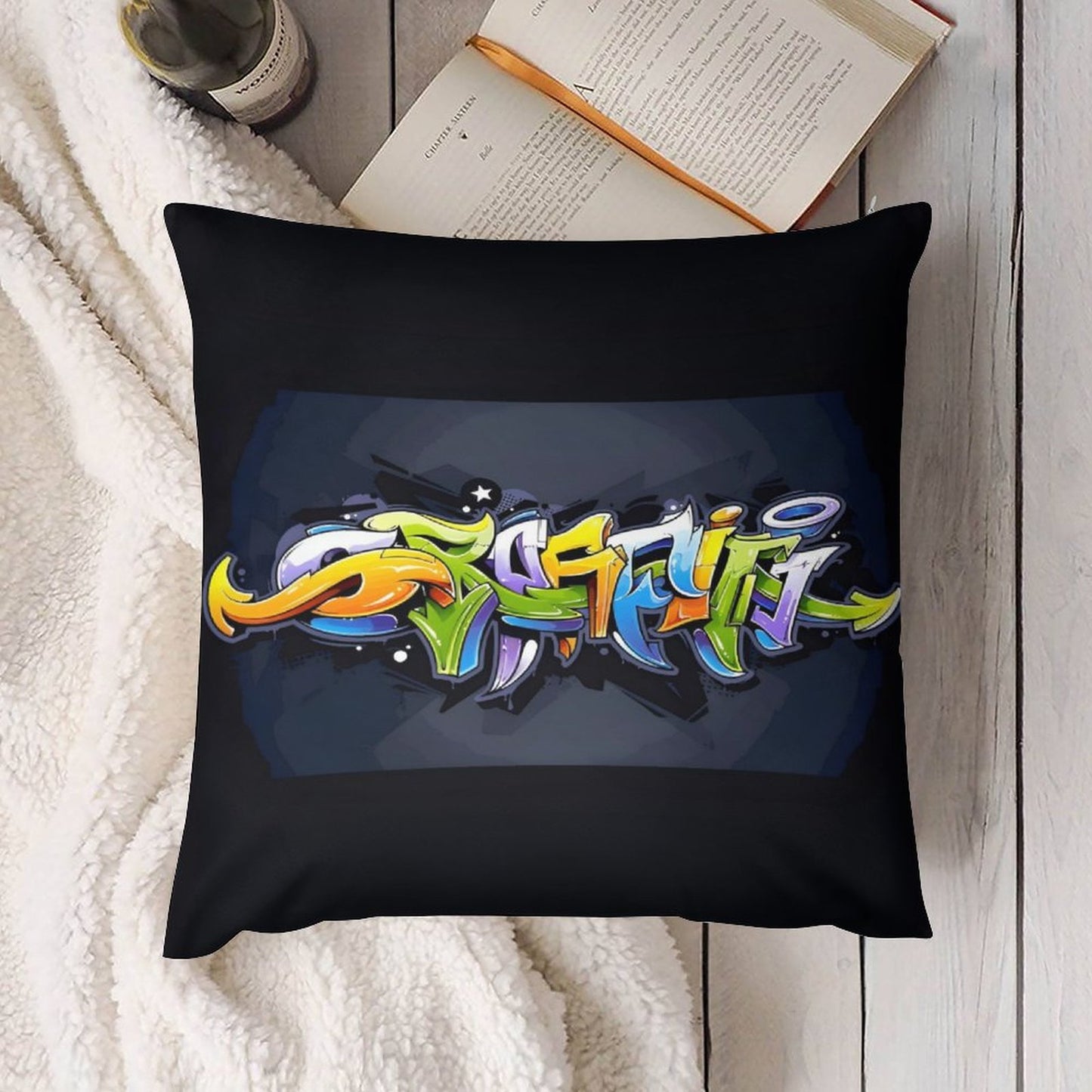 COLORFUL GRAFFITI Plush Pillowcase Set of 4