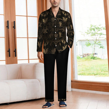 BLACK & GOLD ACCENT Night Suit for Men