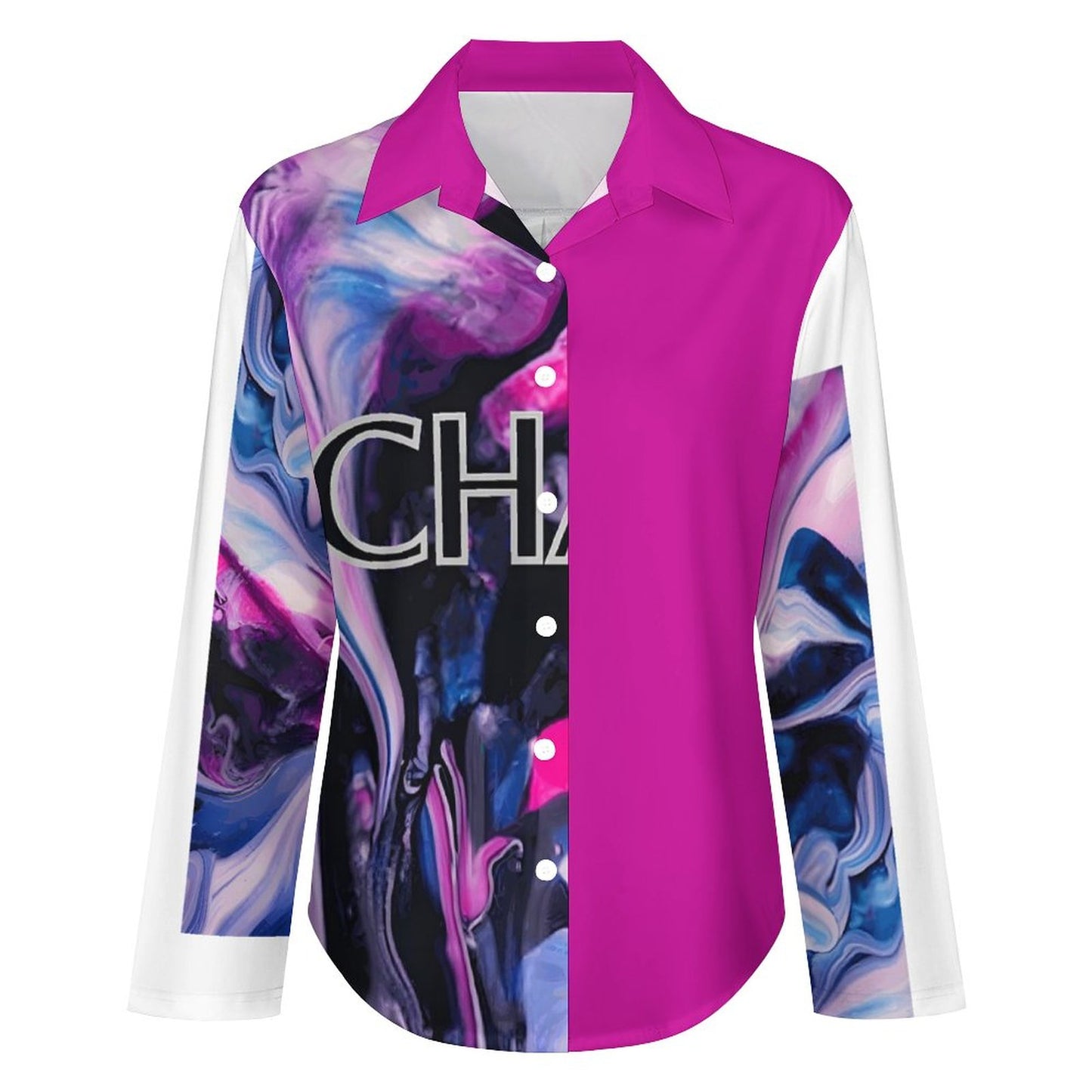 CHAOS Women's Irregular hem Shirt-*SMALL-8XL