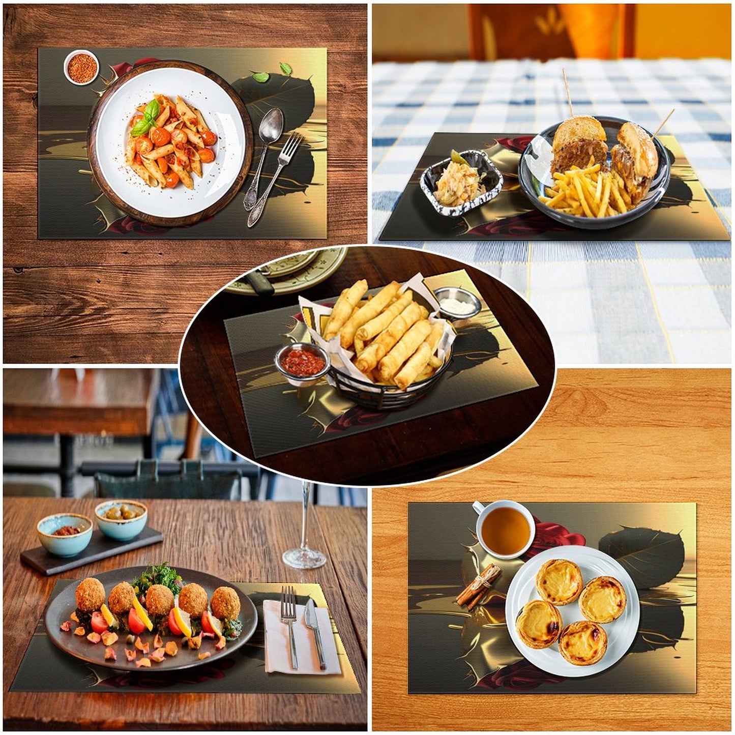 ROSE IN GOLD PVC Placemats
