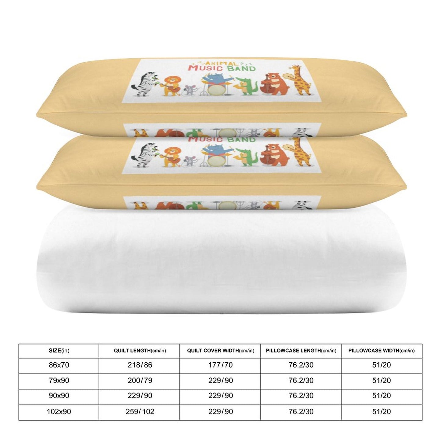 3-Piece Bedding Set-86"×70"/ 218×177cm (Dual-sidede Printing)