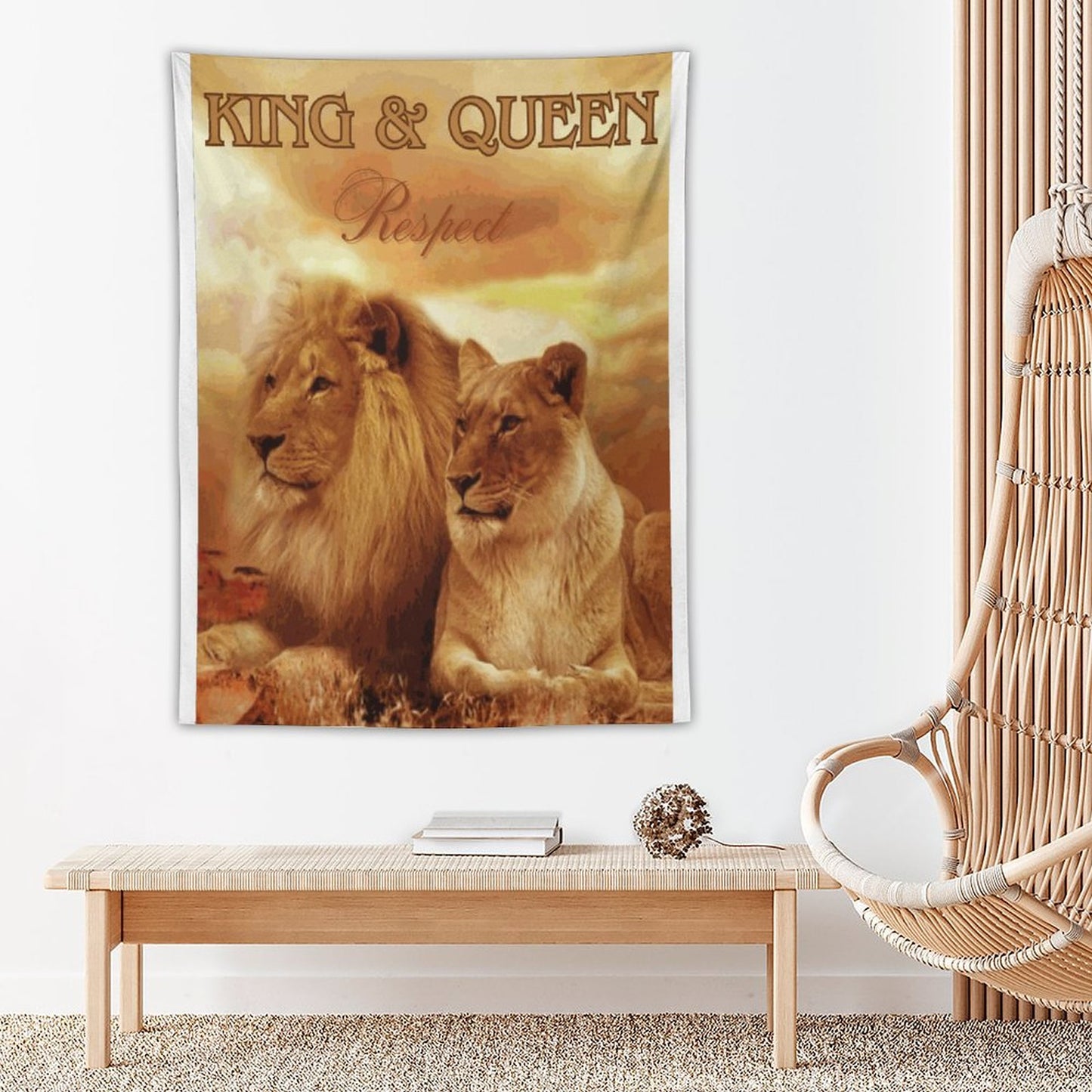Wall Art with Vertical Tapestry