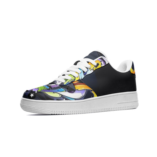 COLORFUL GRAFFITI UNISEX Low Top Leather Sneakers
