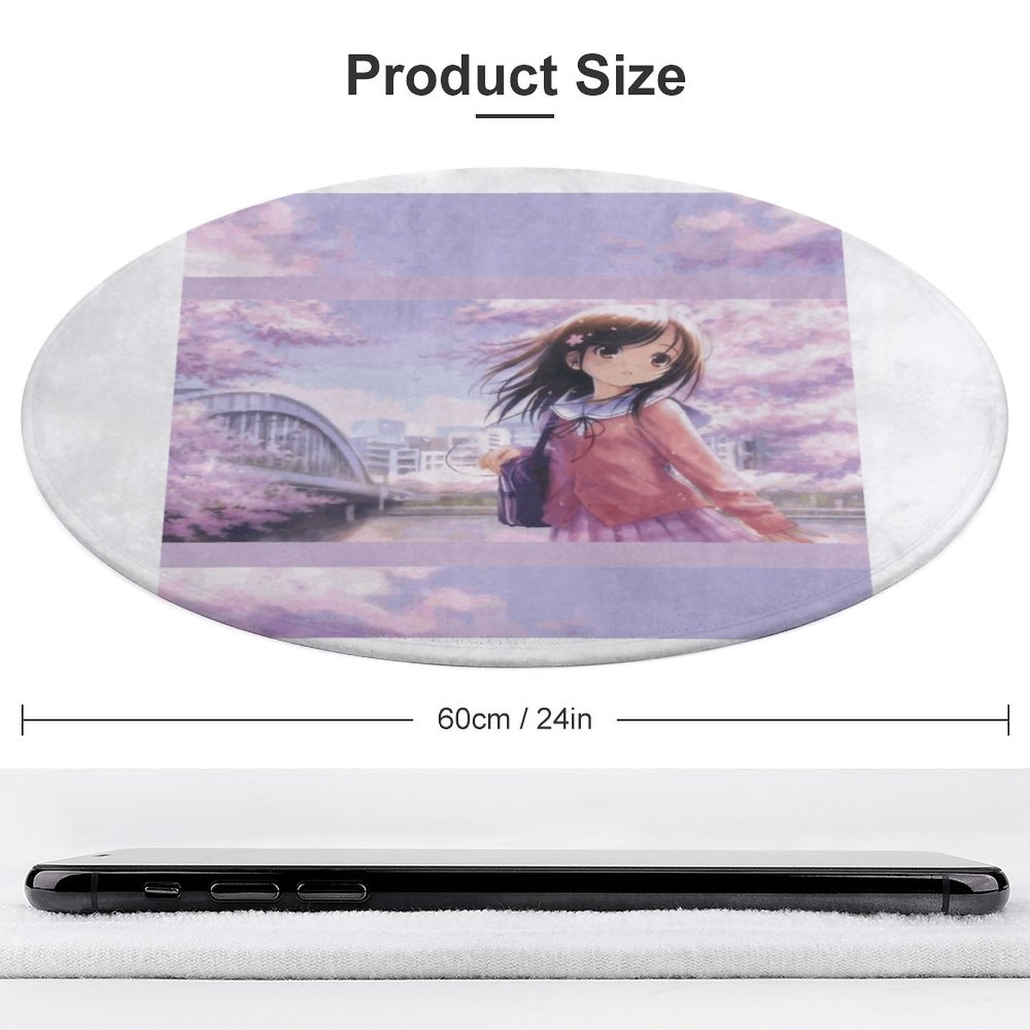 Round Coral Velvet Warm Floor Mat