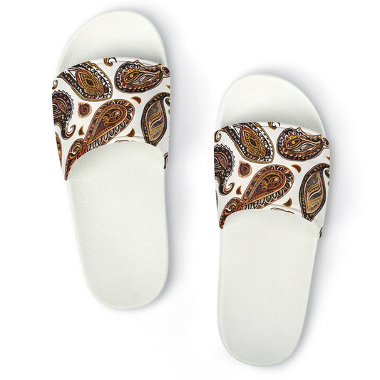 ORANGE PAISLEY  Unisex PVC Slippers or Slides