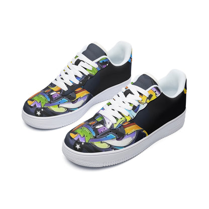COLORFUL GRAFFITI UNISEX Low Top Leather Sneakers