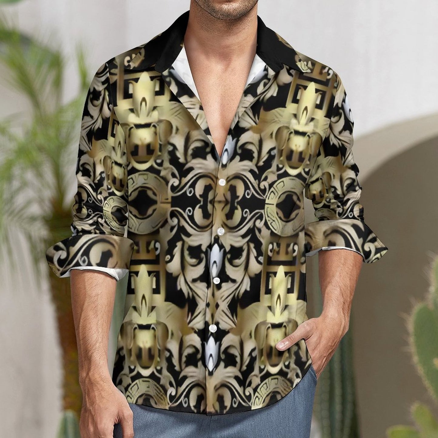 Men's Long Sleeve Shirt with Pocket LS (All-Over Printing)
