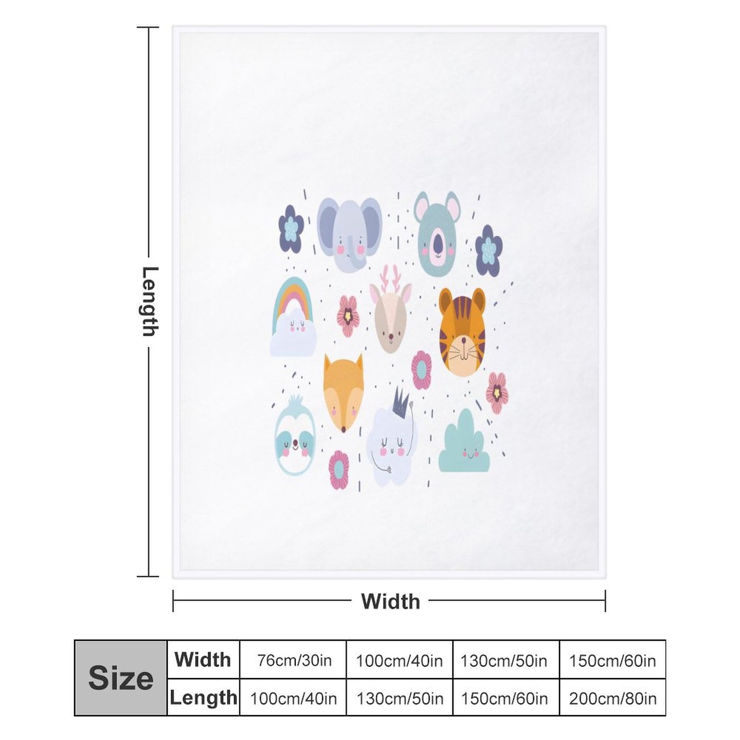 250gsm Flannel Throw Blanket-60"x80"