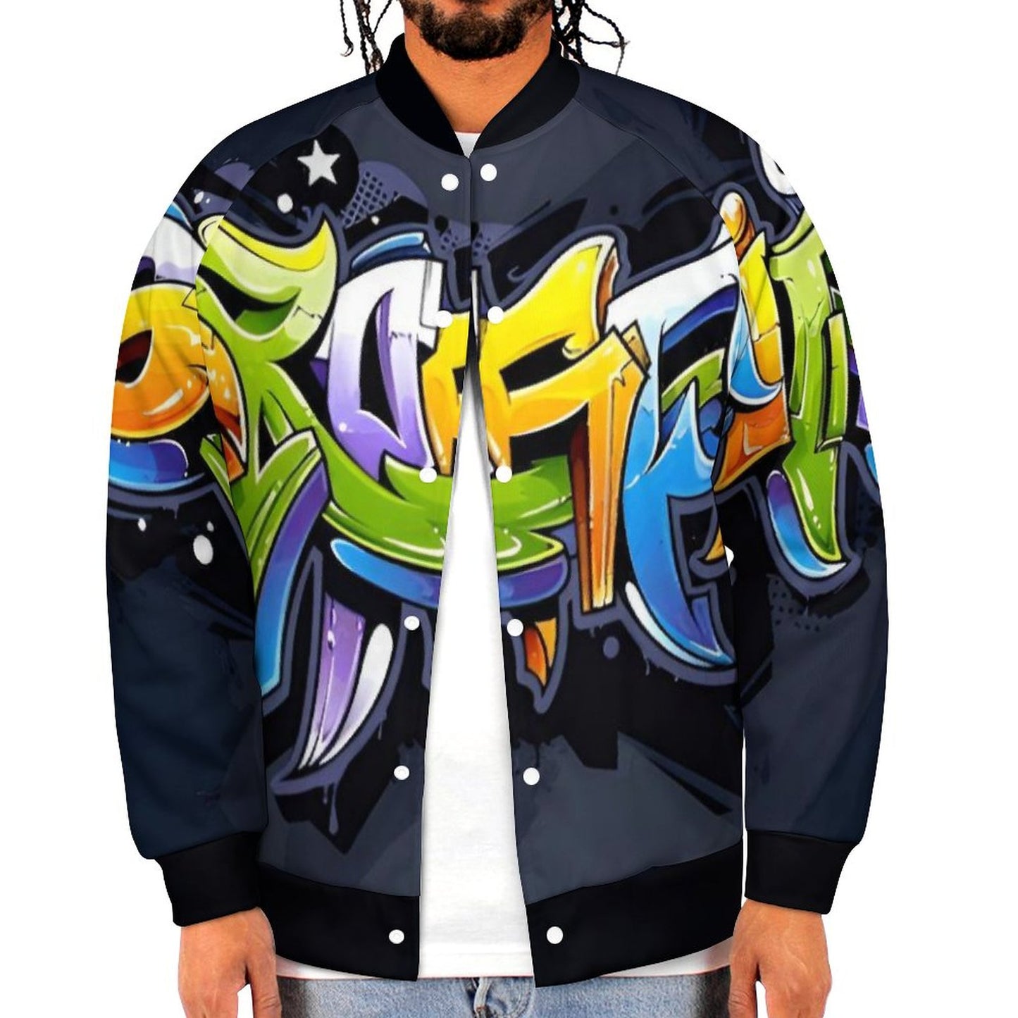 COLORFUL GRAFFITI Men's Baseball Jacket-*2XS-6XL