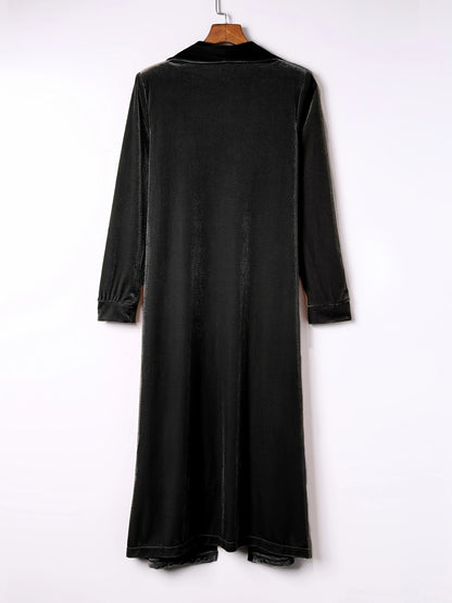 Velvety Open Front Long Sleeve Coat (many colors)-SMALL-2XL