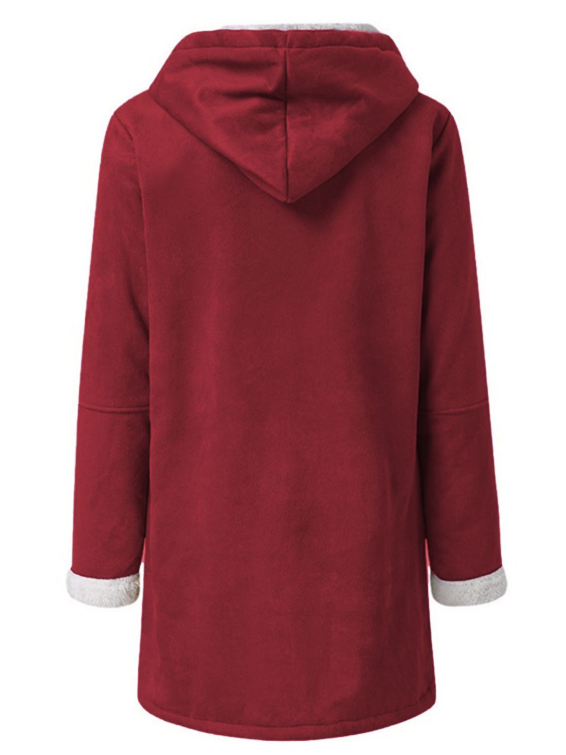 Full Size Pocketed Long Sleeve Hooded Toggle Jacket (many colors) -*SMALL-5XL