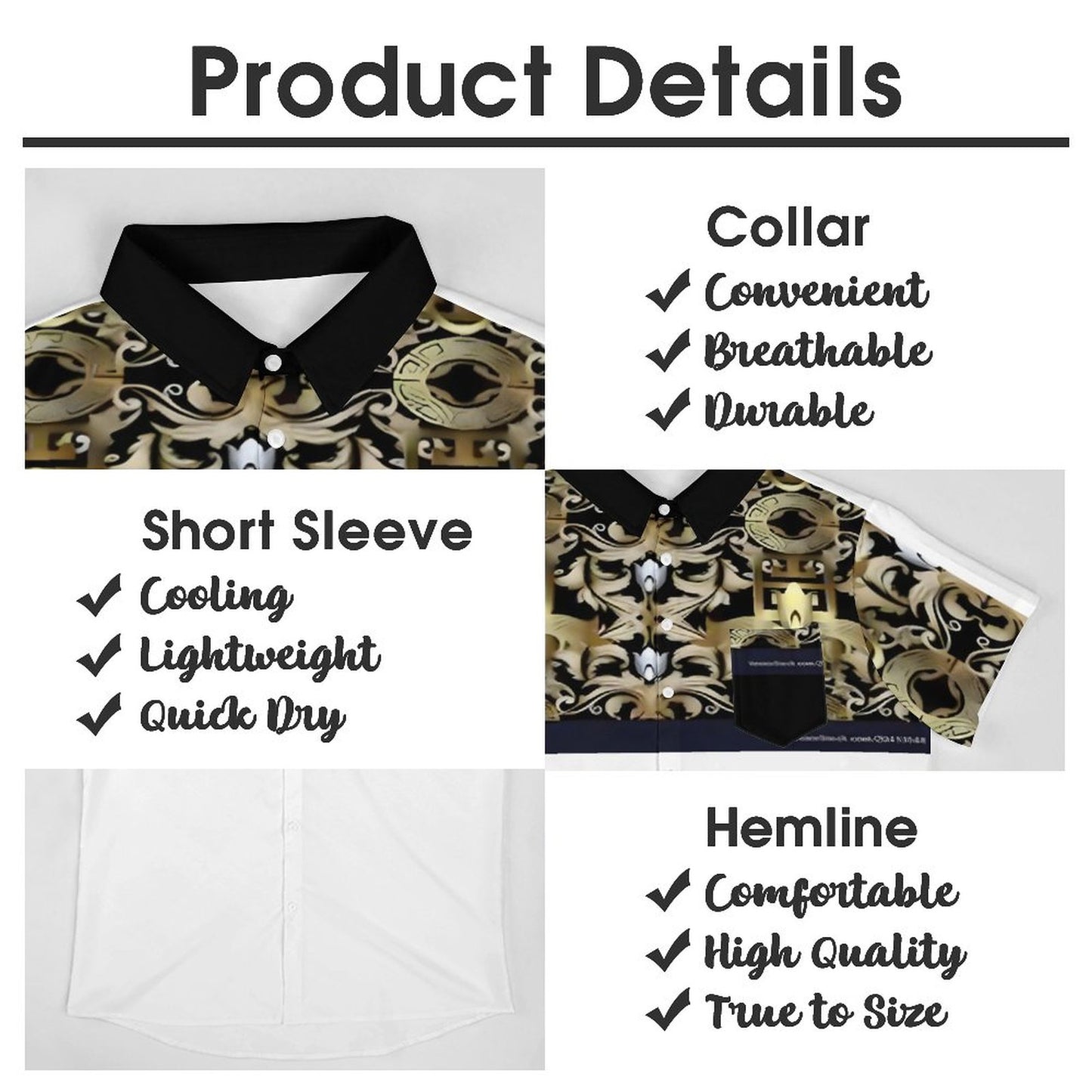 Men's Short Sleeve Father's Day Shirt with Pocket B339 (XS-7XL)