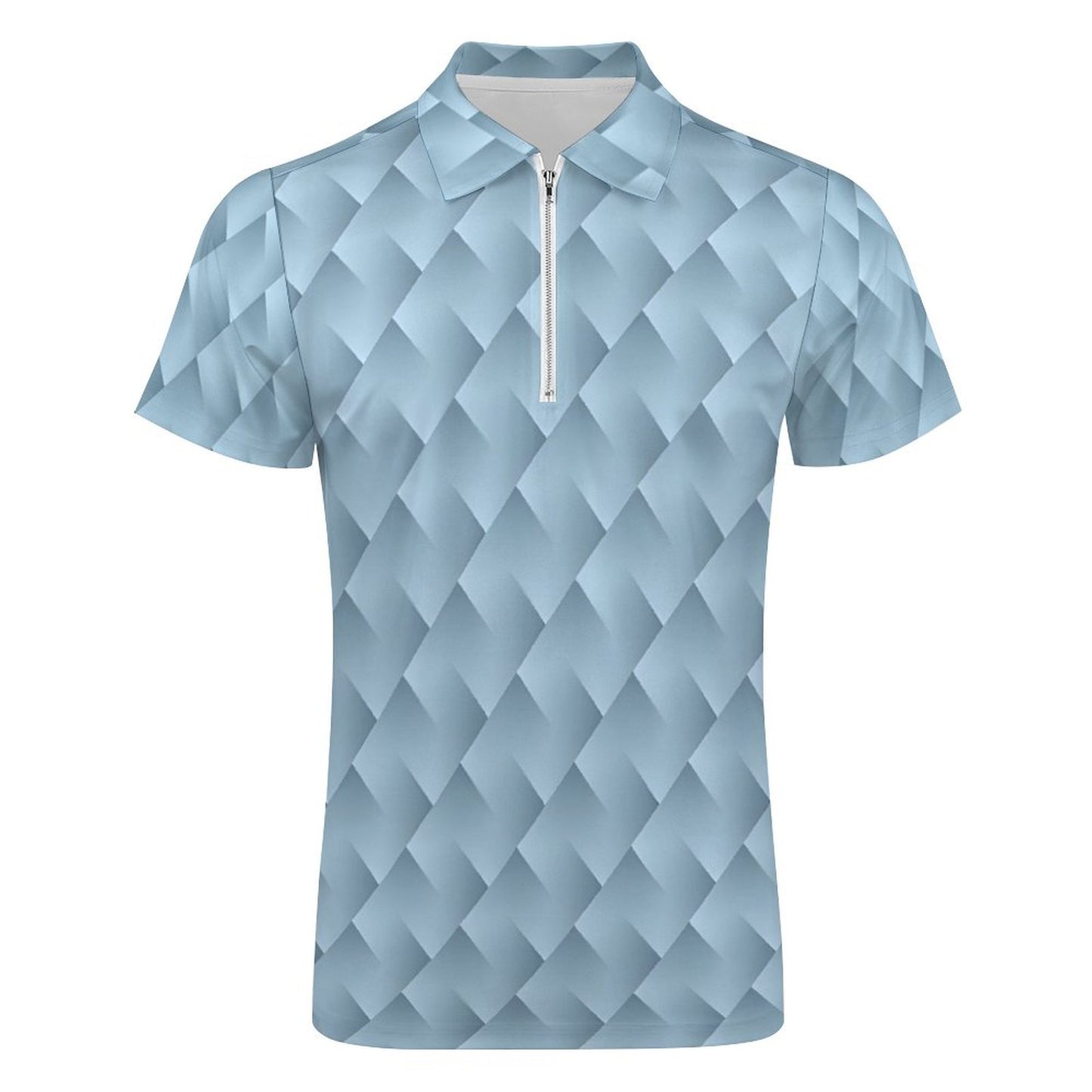 Men's Short Sleeve POLO Shirt with Zipper B470 (All-Over Printing)