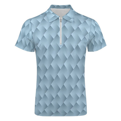 Men's Short Sleeve POLO Shirt with Zipper B470 (All-Over Printing)