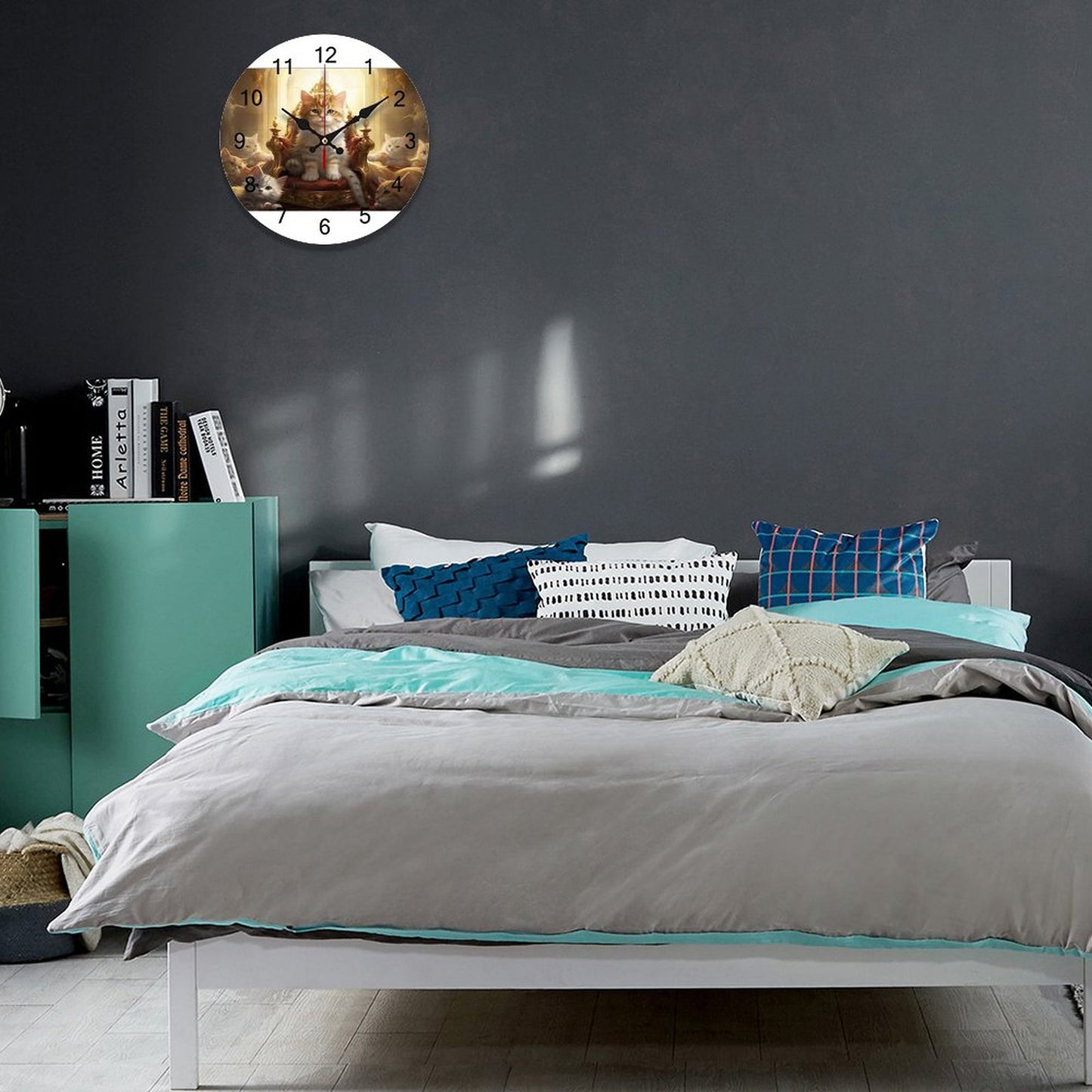 Concise Silent Wooden Wall Clock-9.84"x9.84"/ 25x25cm