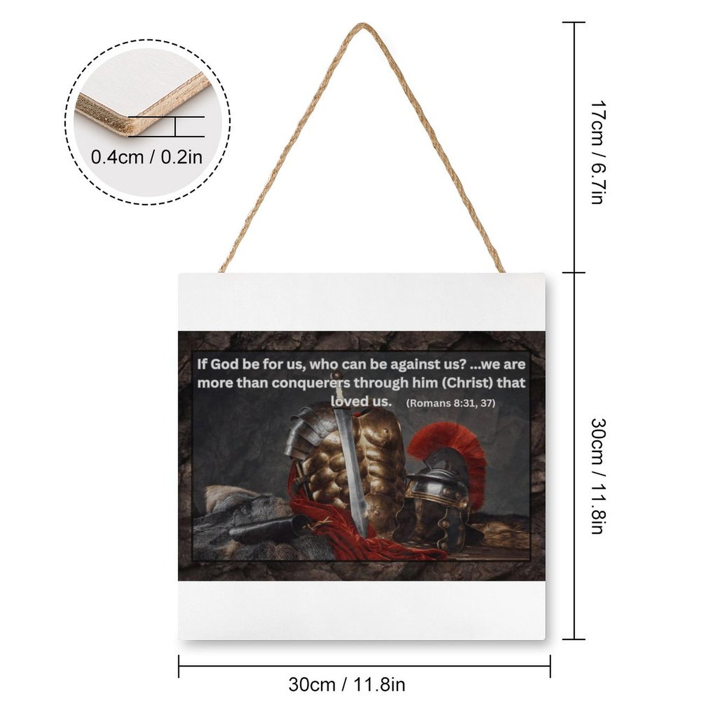 Square Wood Wall Decor Hanging Sign-12"x12"/30x30cm