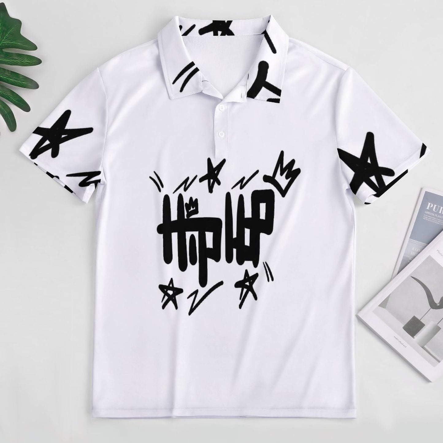 Custom Polo Shirts with All-Over printing Design Straight B612