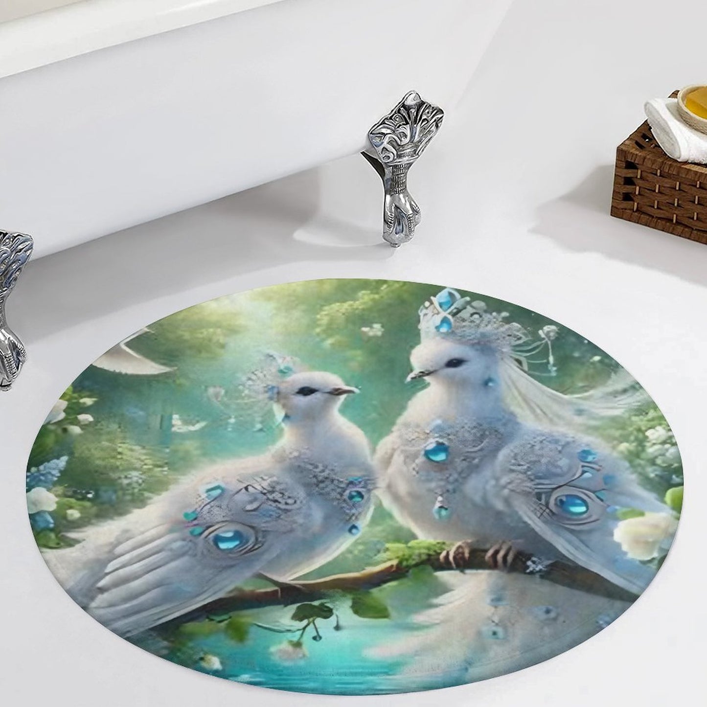 Round Coral Velvet Warm Floor Mat