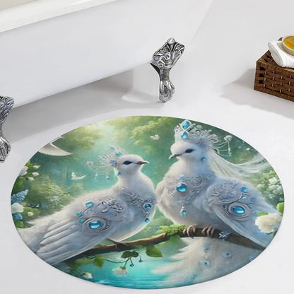 Round Coral Velvet Warm Floor Mat