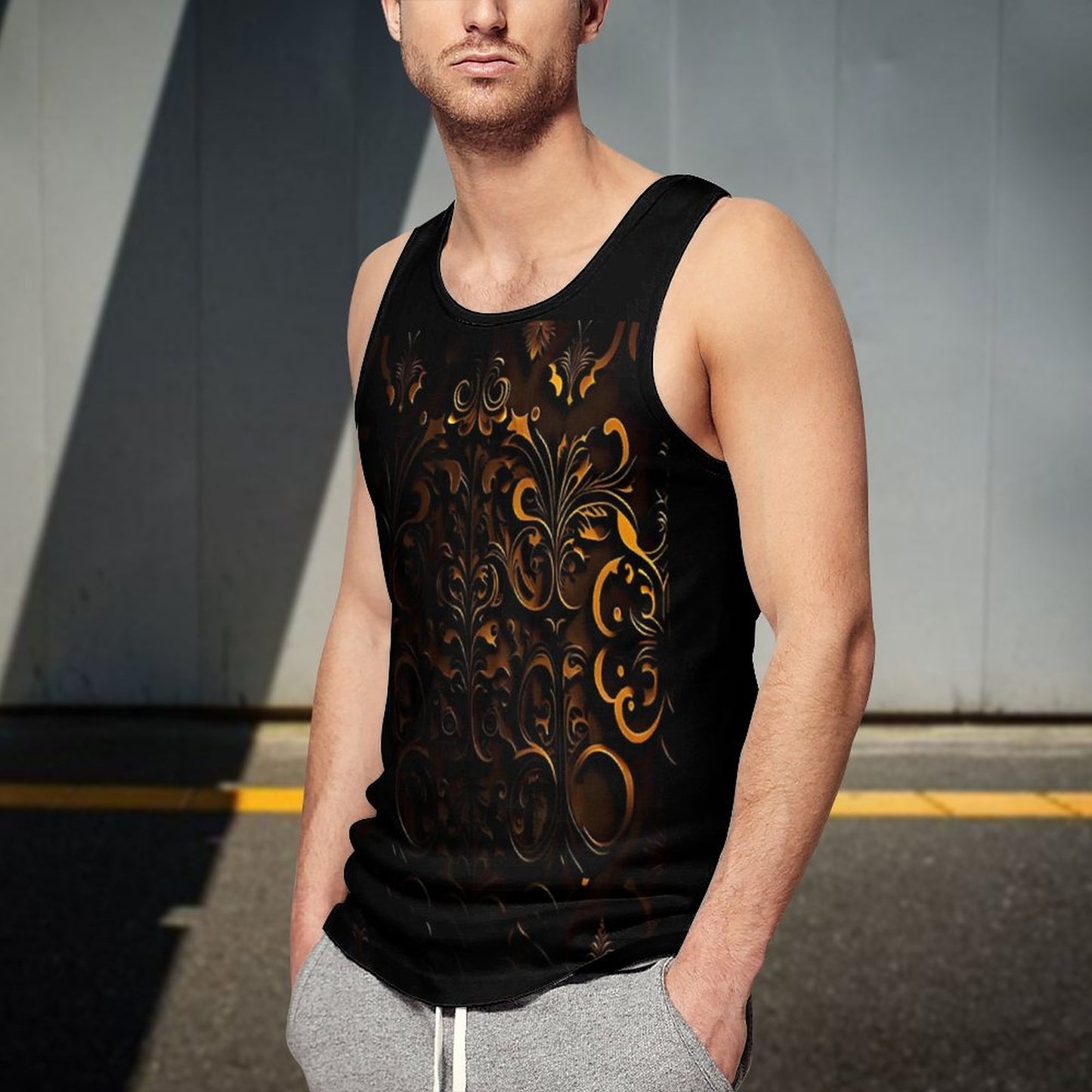 EMBEDDED BRONZE Men's Printed Vest BK (All-Over Printing)