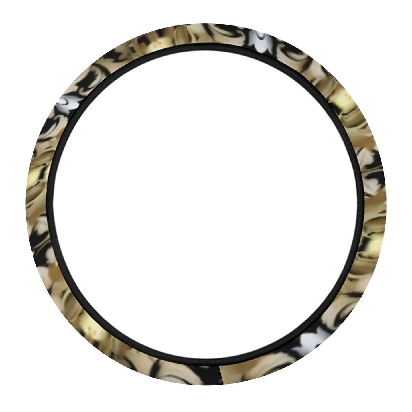 Car Steering Wheel Cover-black & gold