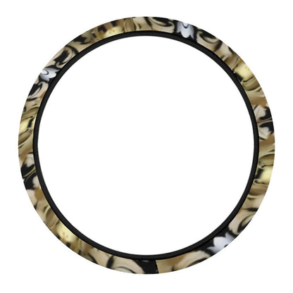Car Steering Wheel Cover-black & gold