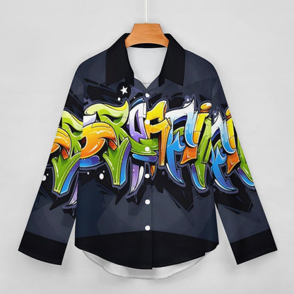 COLORFUL GRAFFITI Women's  Shirt (irregular hem) -*SMALL-8XL