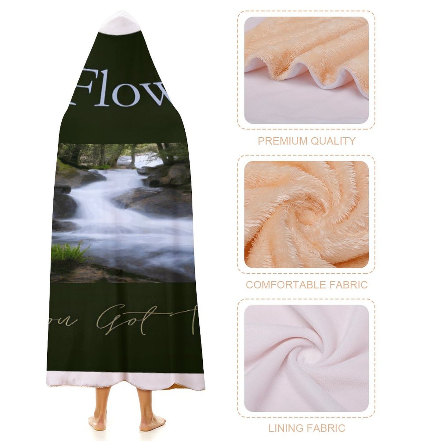 Wrap Hooded Blanket-40"x50"/ 100x130cm