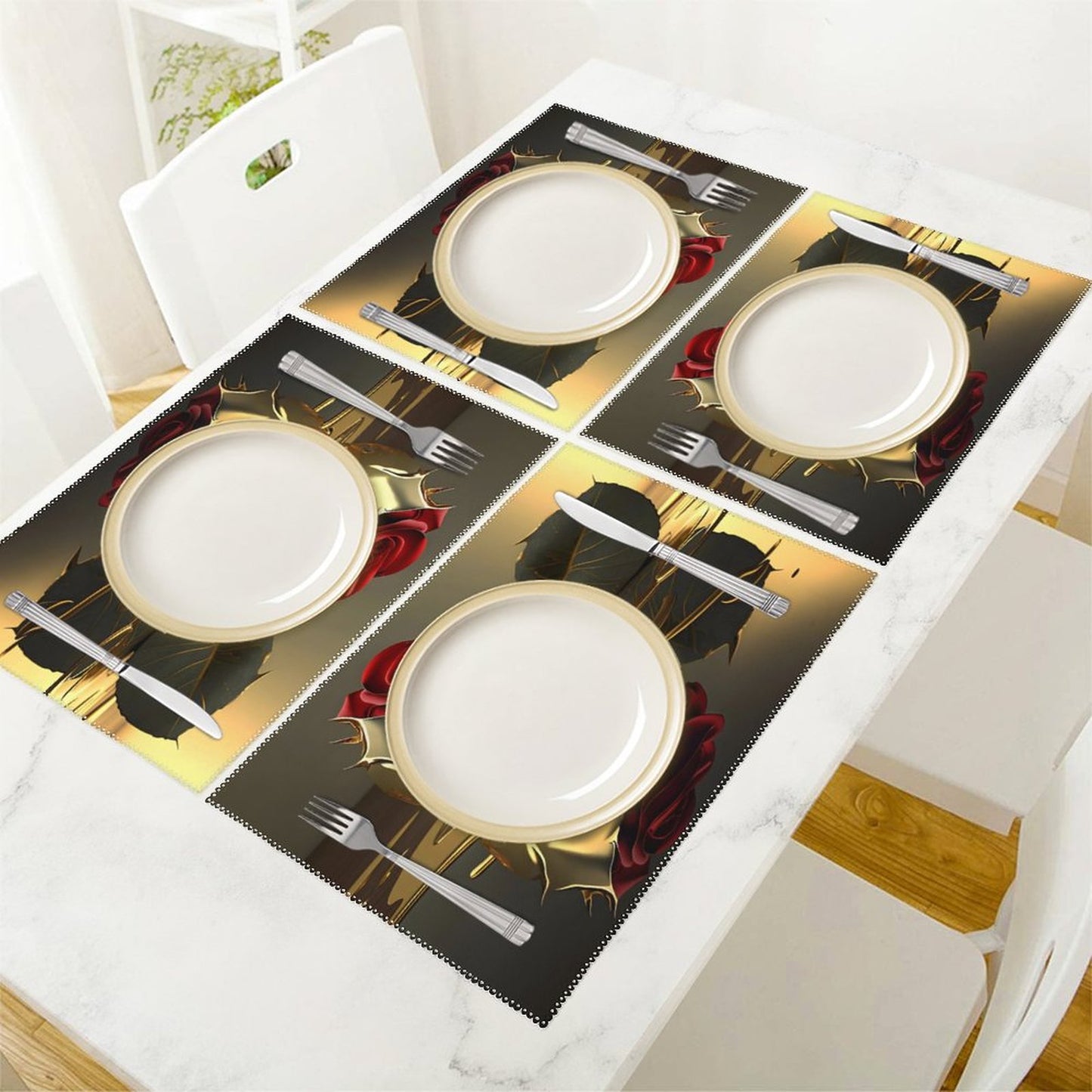 ROSE IN GOLD Placemat Set of 4