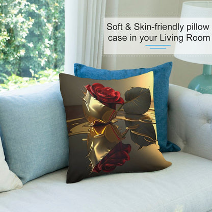 ROSE IN GOLD Plush Pillowcase Set of 4