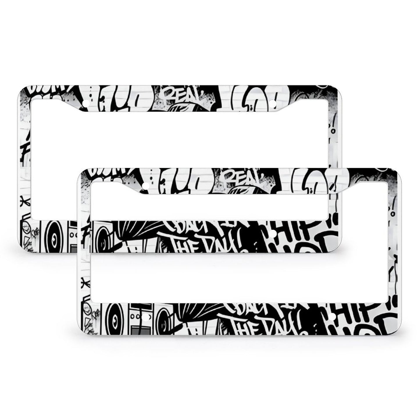 License Plate Frames with 4 Round Holes (1 Pair)
