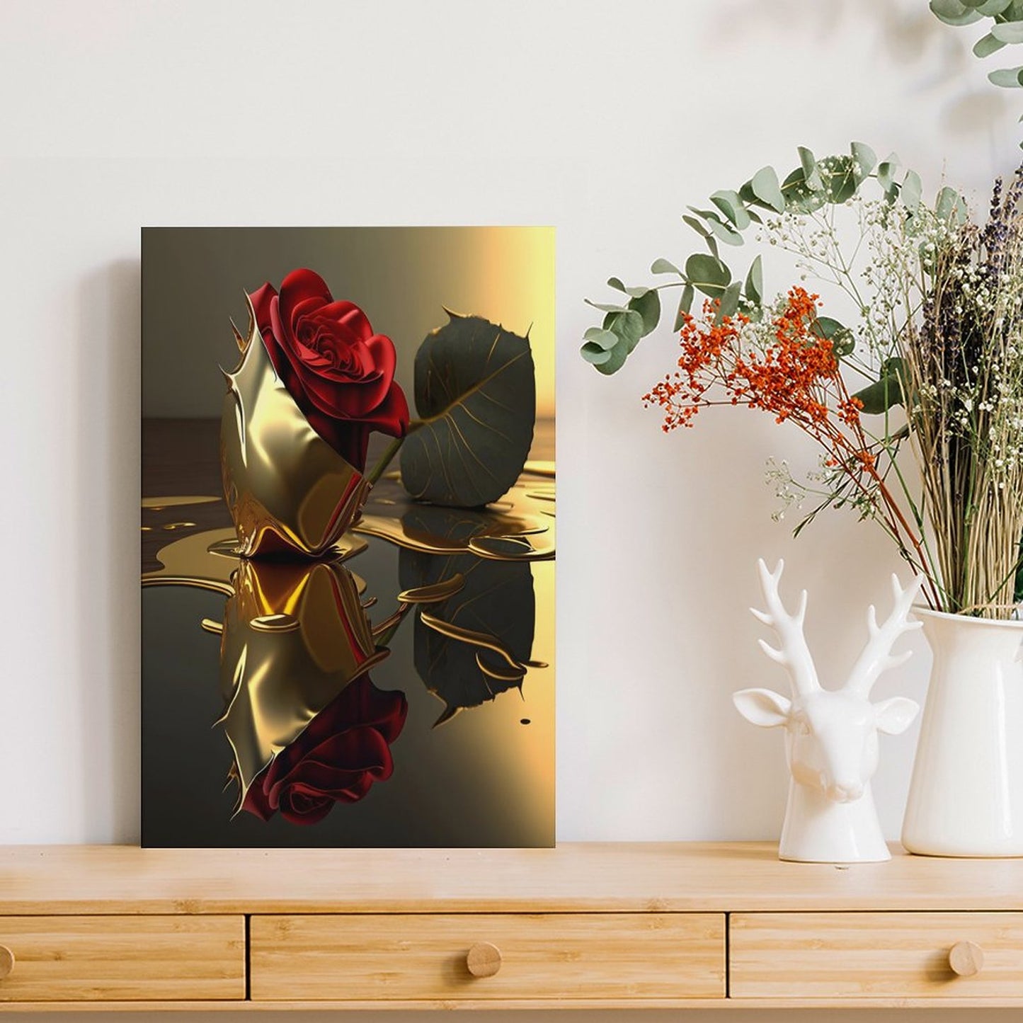 Modern Framed Canvas Wall Art Print–Large Wooden Frame for Living Room