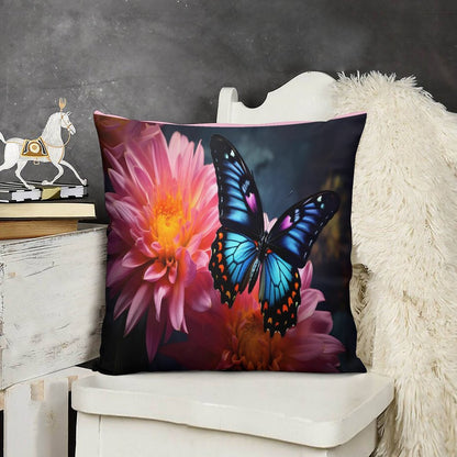 BLUE BUTTERFLY Plush Pillowcase Set of 4