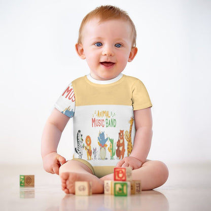 Short Sleeve Baby Bodysuit Romper PLR (All-Over Printing)
