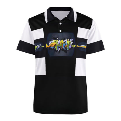 COLORFUL GRAFFITI POLO Shirt-SMALL-5XL
