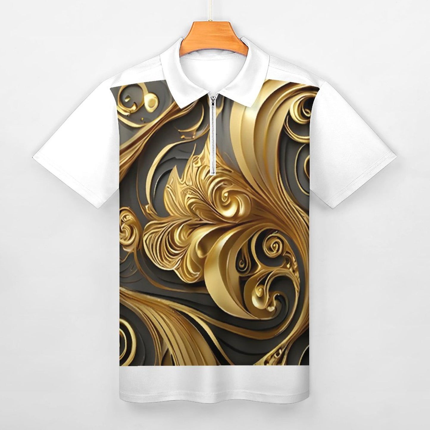 Men's Short Sleeve POLO Shirt with Zipper(All-Over Printing)