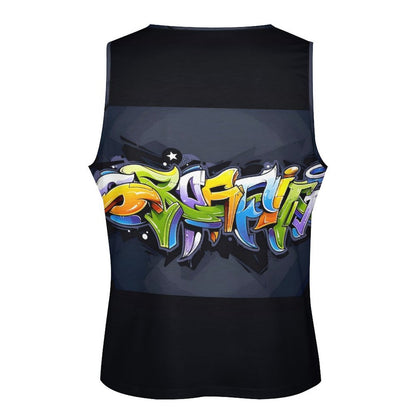 COLORFUL GRAFFITI Men's Next Level Tank Top-SMALL-5XL