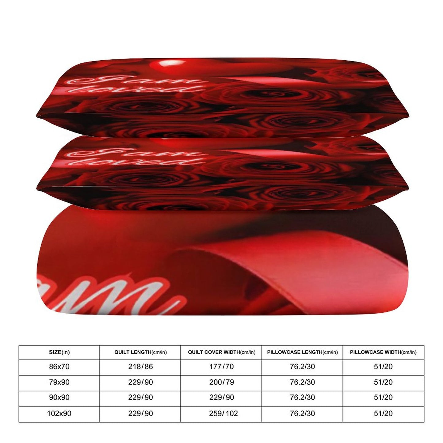 3-Piece Bedding Set-90"x90"/ 229x229cm (Dual-sided Printing)