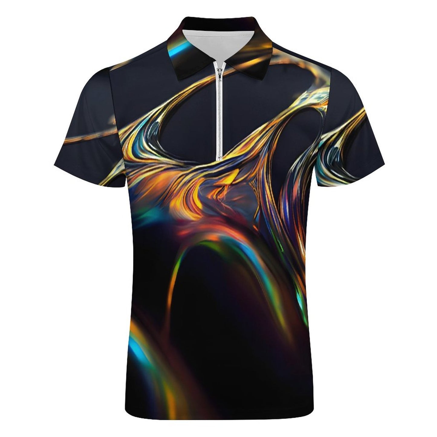 Men's Short Sleeve POLO Shirt with Zipper B470 (All-Over Printing)
