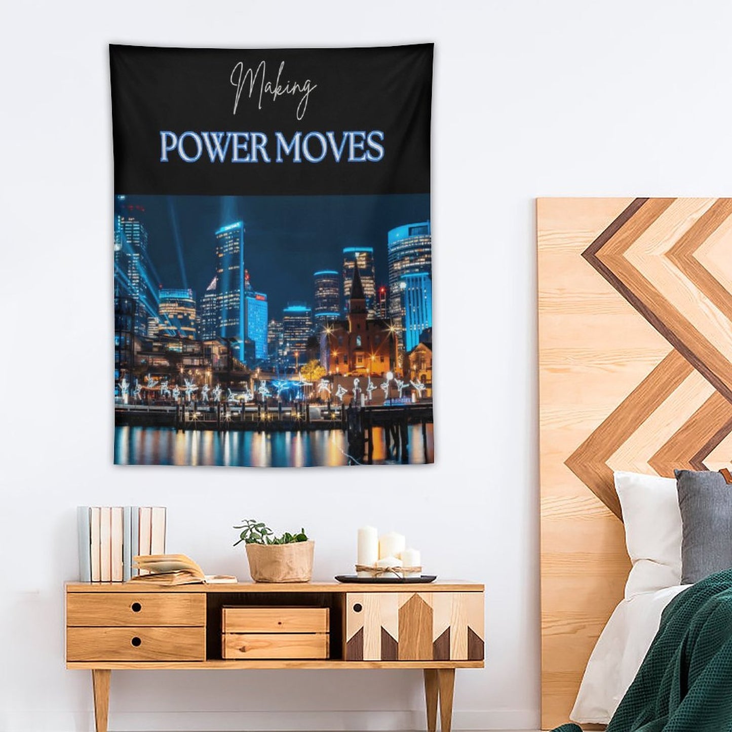 MAKING POWER MOVES Wall Art with Vertical Tapestry