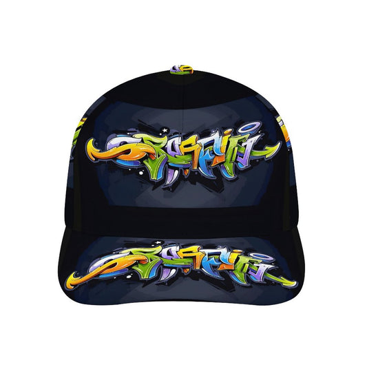 COLORFUL GRAFFITI Bent Fitted Cap