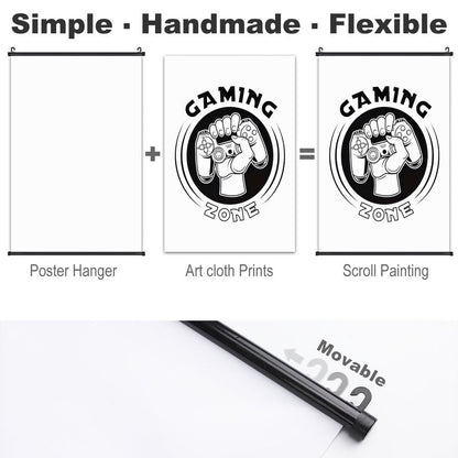 Canvas Hanging Poster with Scrolls-16"x24"/ 40x60cm-GAMING