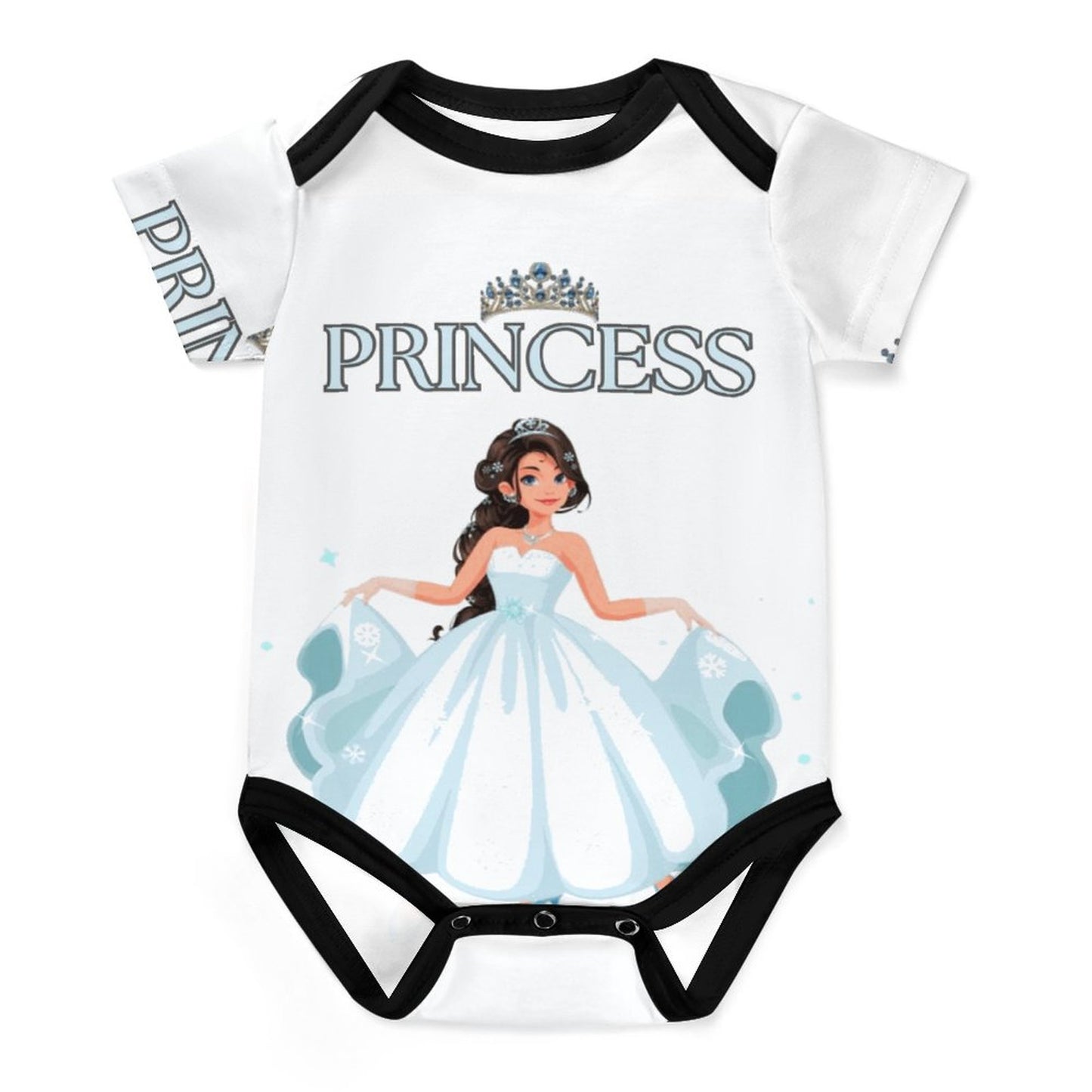 220gsm Faux Cotton Short Sleeve Baby Romper 349P (All-over Printing)