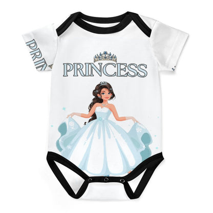 220gsm Faux Cotton Short Sleeve Baby Romper 349P (All-over Printing)