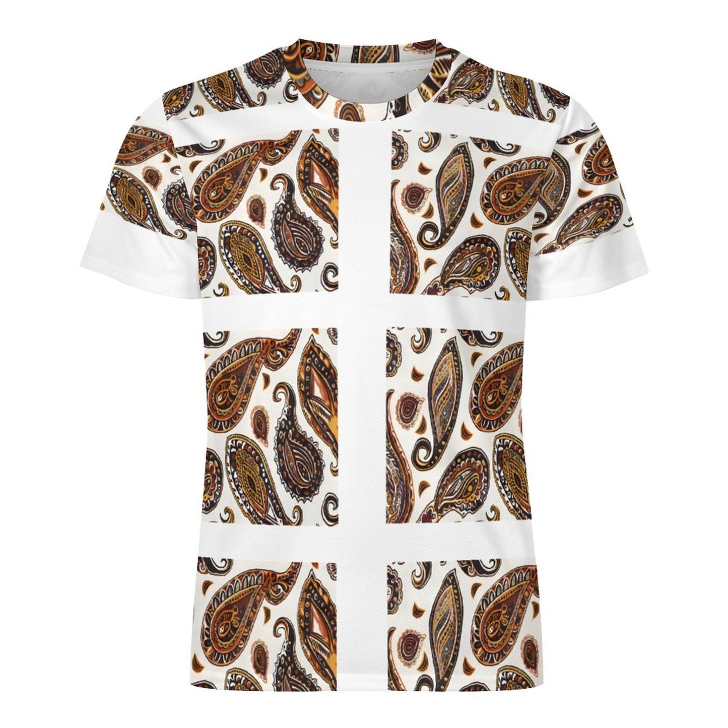 ORANGE PAISLEY Short Sleeve T-Shirt-*XS-6XL
