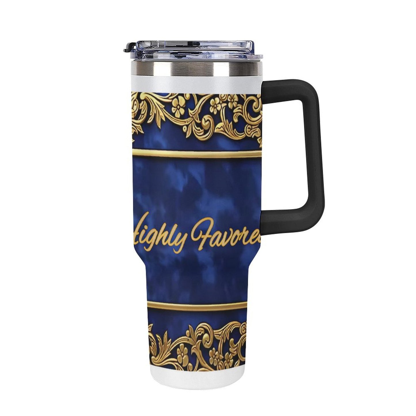 40oz Insulated Tumbler with Handle and Straw